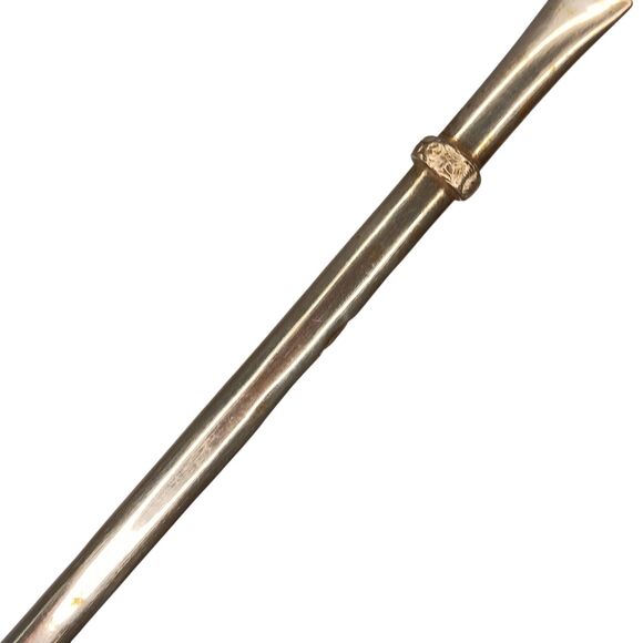 Vintage Bombilla Yerba Mate Straw 800 Silver Gold Gilt Accents Scroll Design 8" - Picture 10 of 14